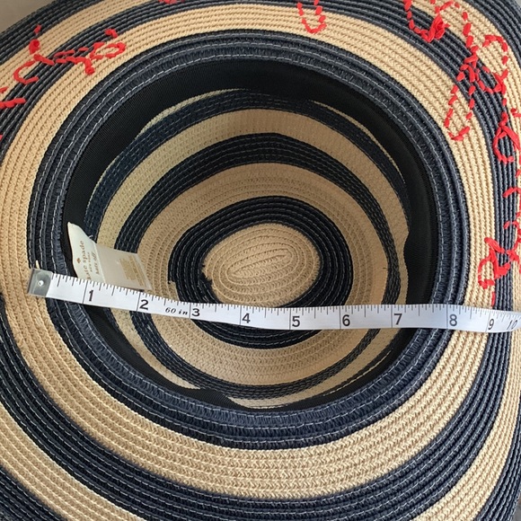Kate Spade New York Navy Blue Striped Raffia Sun Hat main image 4